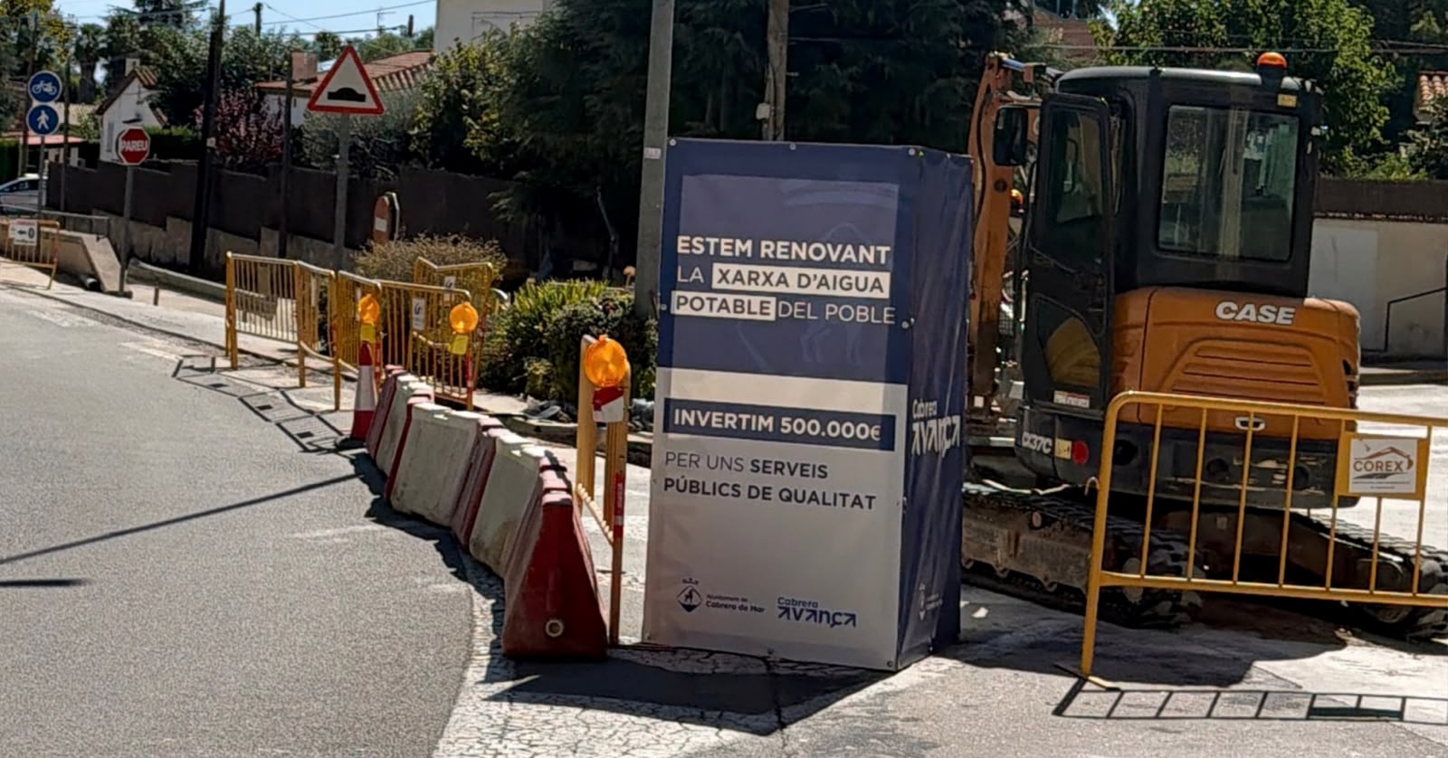 Obres de renovació de la xarxa d'aigua potable a Cabrera de Mar