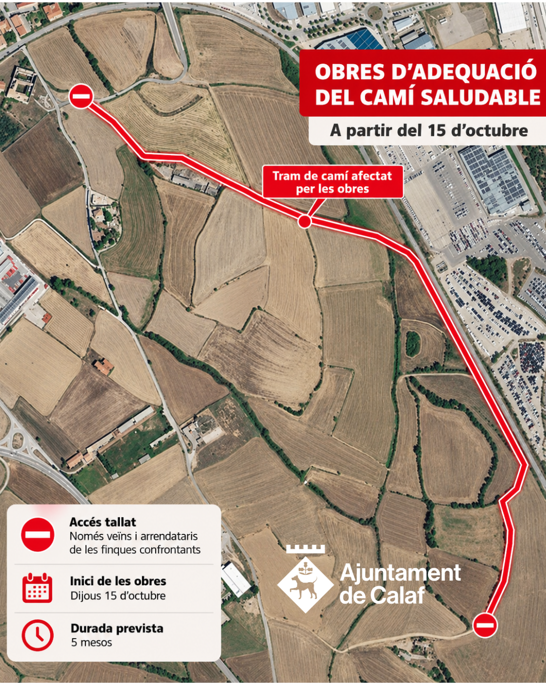 Camí saludable a l'entorn del Rentador de Calaf, on comencen les obres