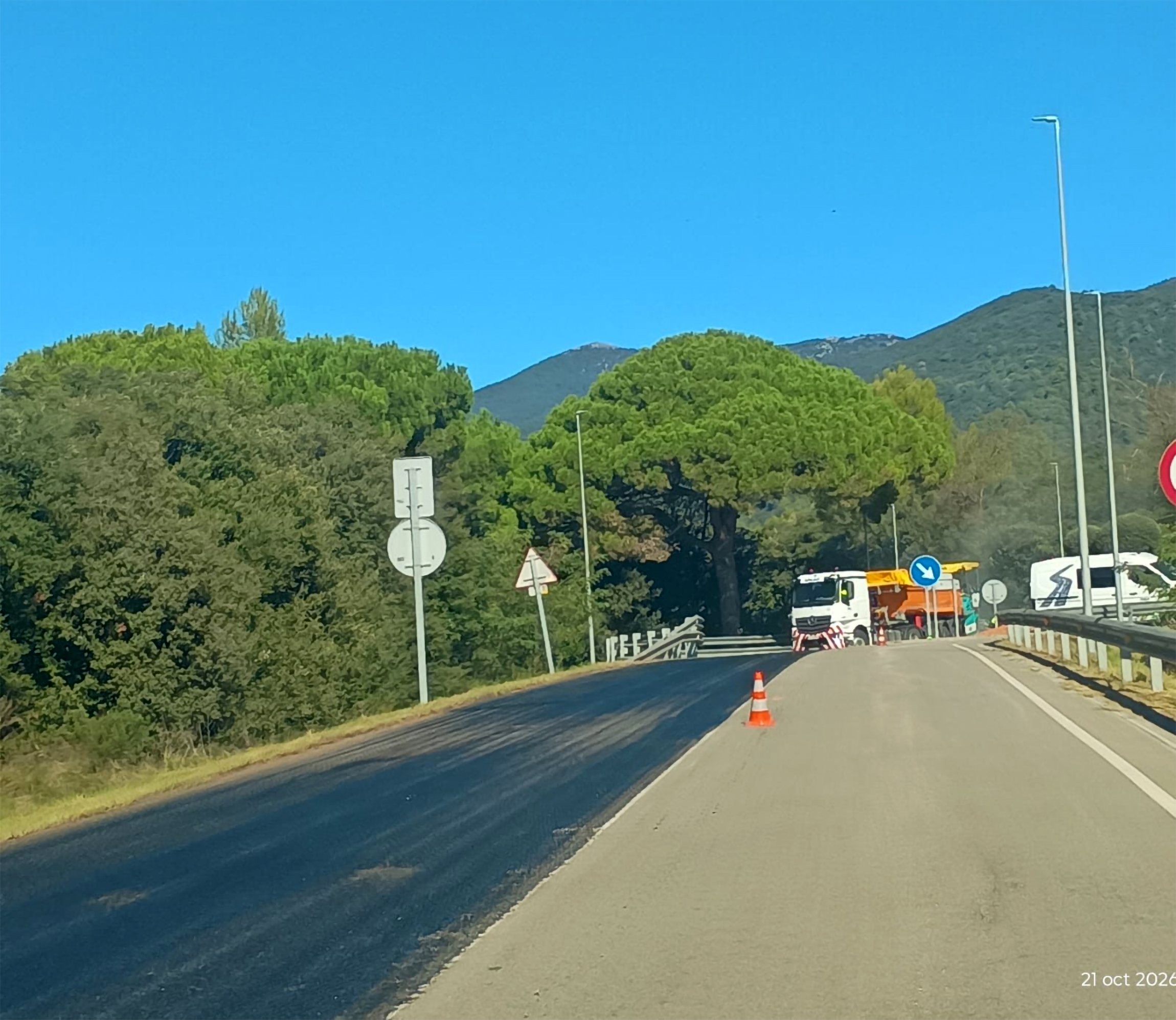 Carretera BV-5108 en obres entre Cànoves i Cardedeu