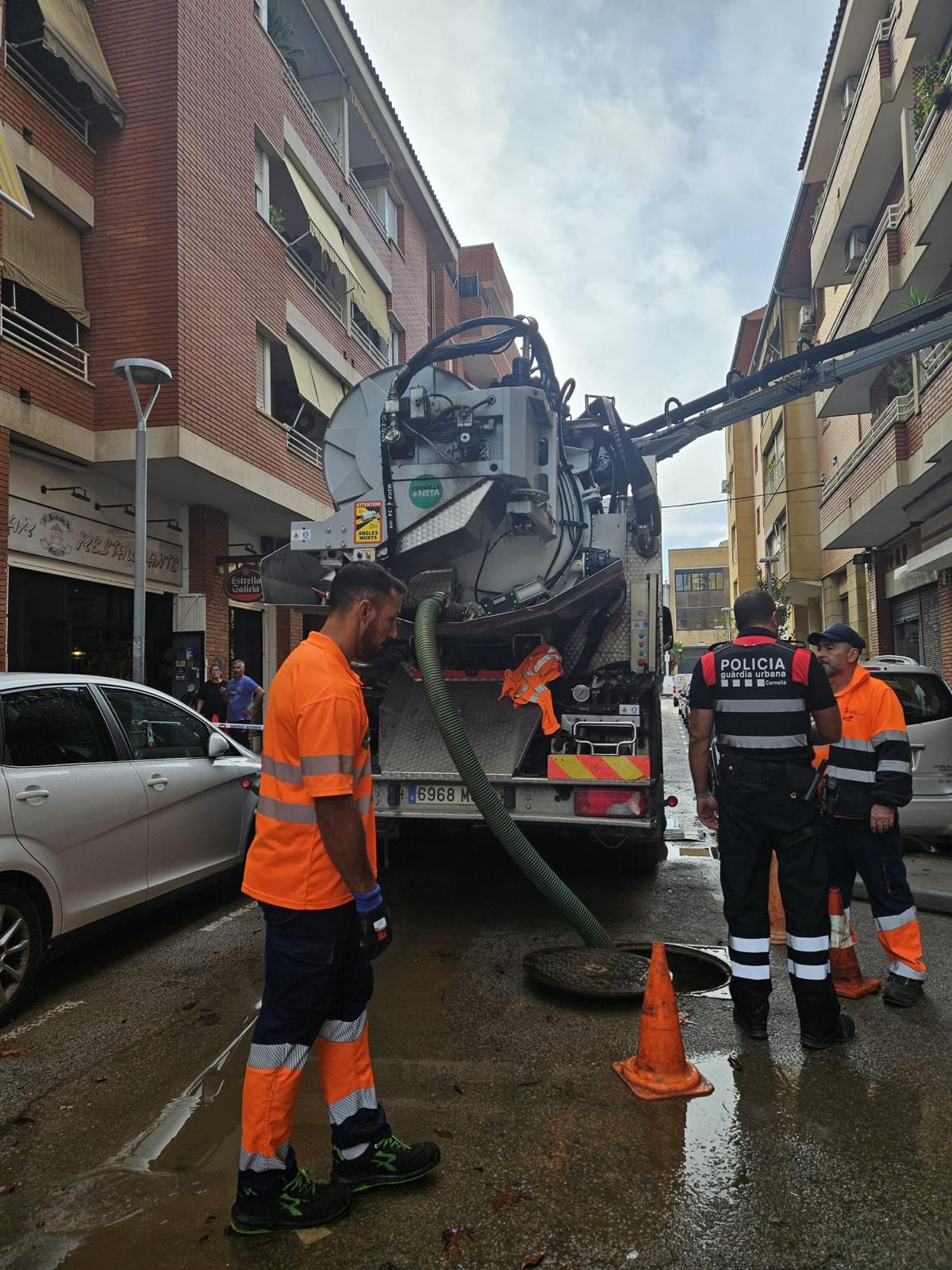 Imatge de l'Ajuntament sobre l'episodi de pluges a Cornellà de Llobregat