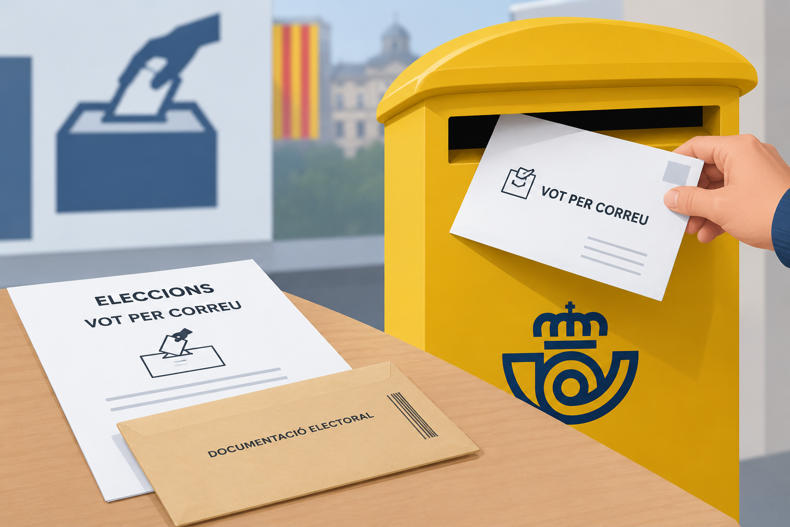 Imatge informativa de l'Ajuntament de Masquefa sobre el vot per correu a les eleccions generals