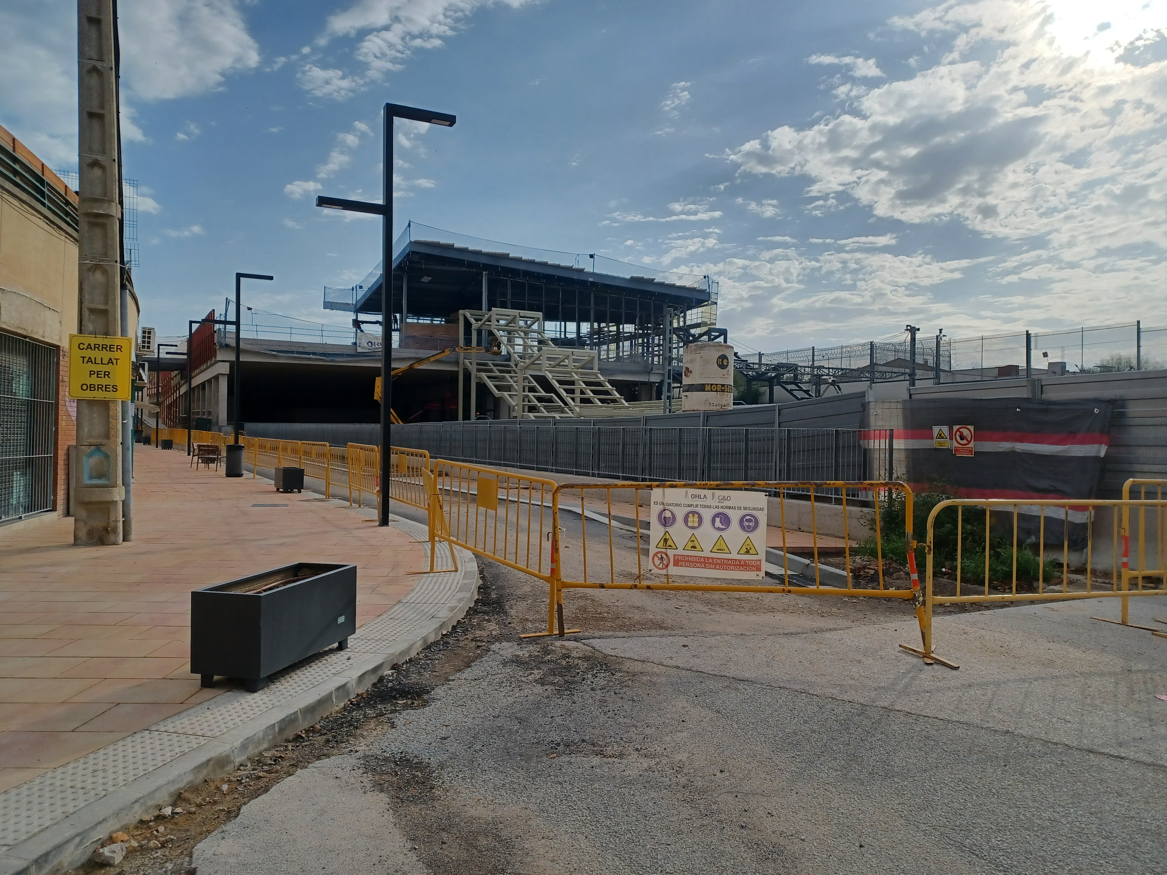 Obres de la nova estació de tren de Parets del Vallès
