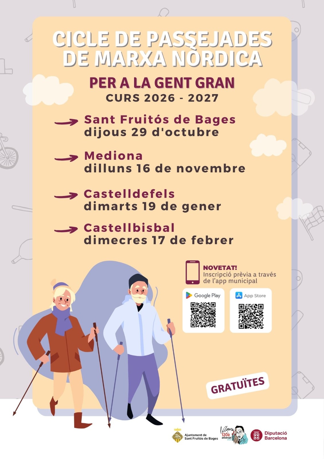 Imatge del cicle de caminades de marxa nòrdica per a la gent gran