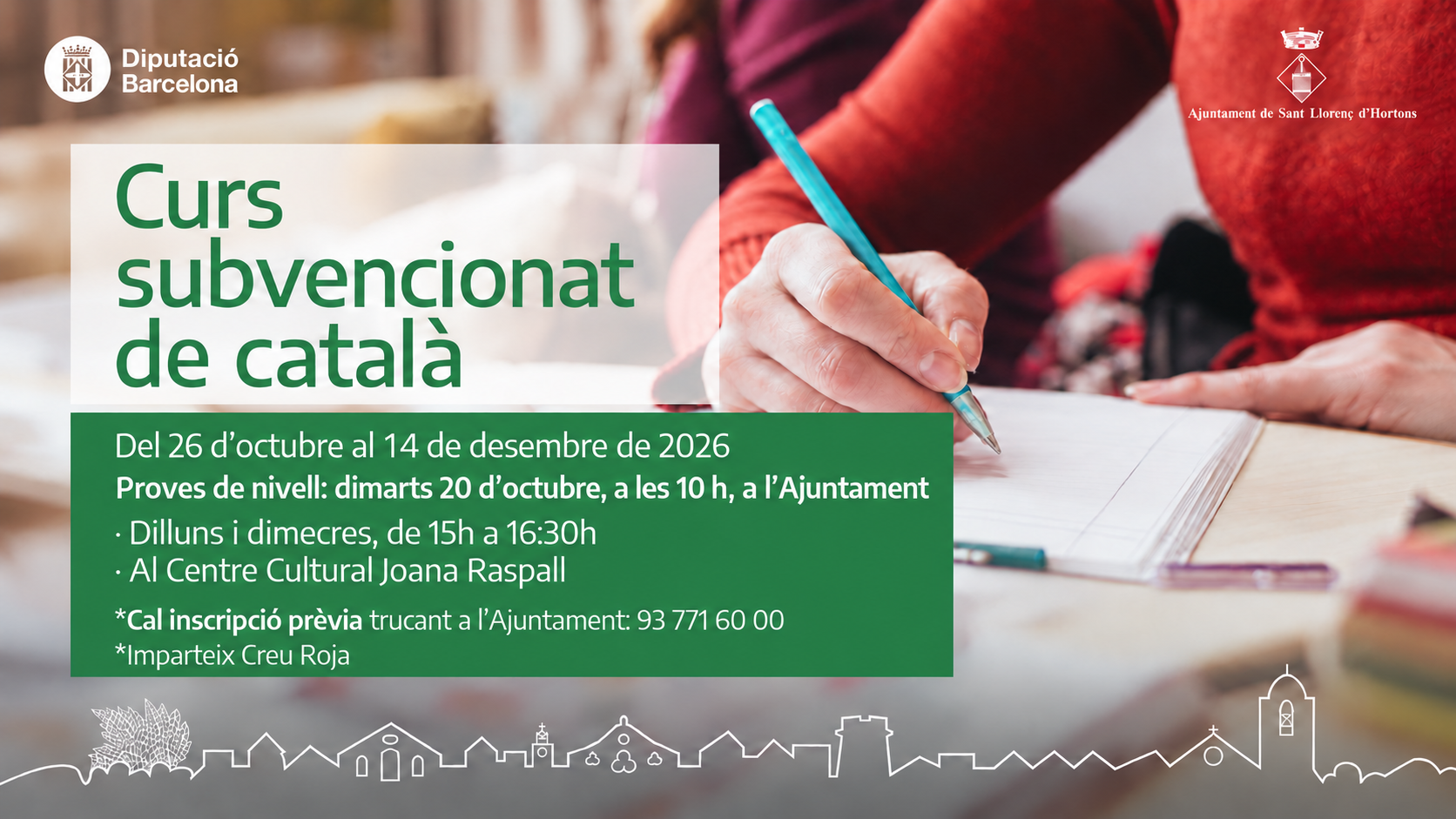 Cartell municipal del curs de català de Sant Llorenç d'Hortons